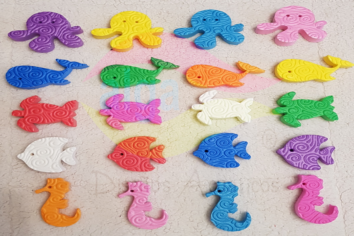 Tres baldecitos más 20 animalitos marinos en 15 mm - Image 2