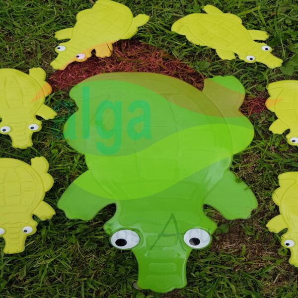 Sumergibles antideslizantes cocodrilo mamá y 6 hijos