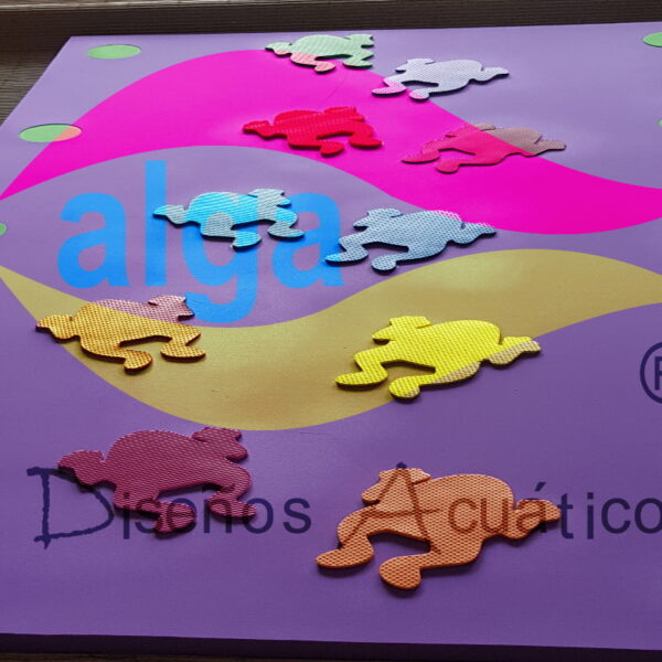 Colchoneta rectangular de 10 perforaciones y 10 apliques