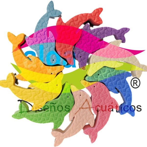 10 delfines en 15 mm