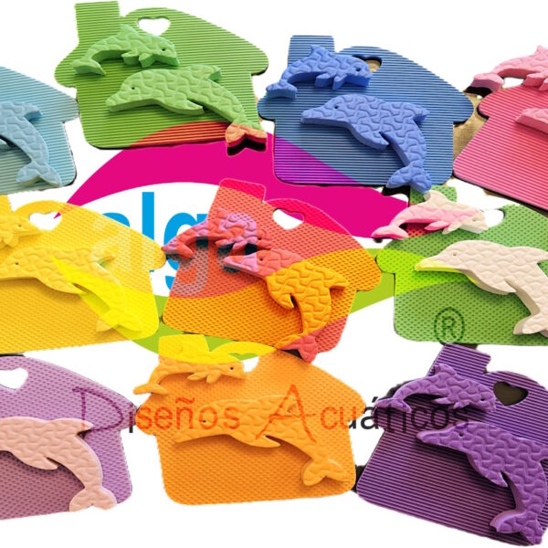 Delfines: 10 casitas y 20 figuritas flotantes en 15 mm