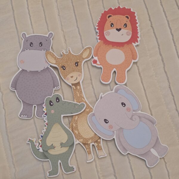 SET - 5 animales JUNGLA - Sublimados grandes